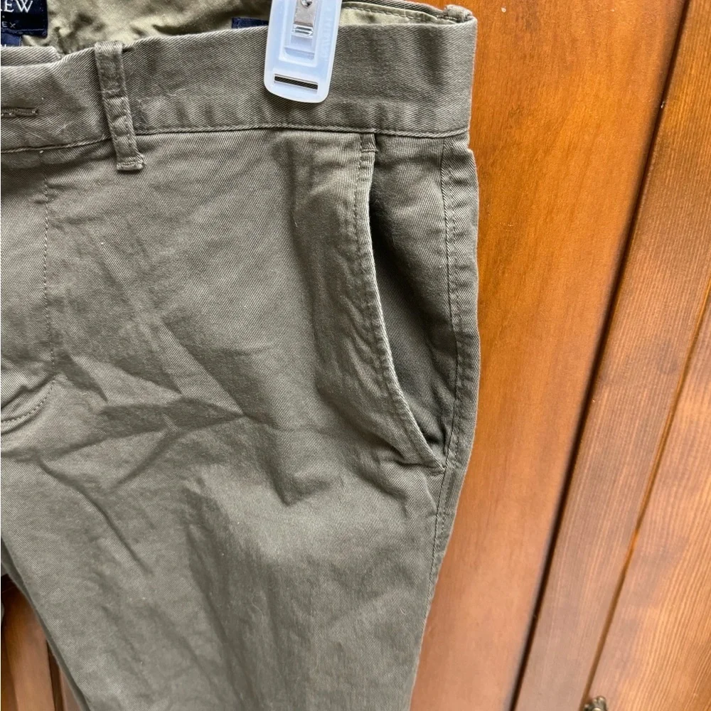 J. crew flex slim straight trousers pants army green W31 L 32